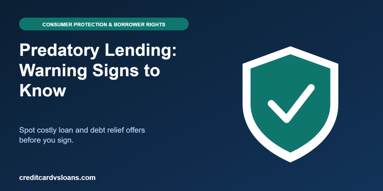 Predatory Lending: Warning Signs in Personal Loans and Debt Relief Offers
